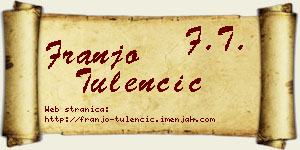 Franjo Tulenčić vizit kartica